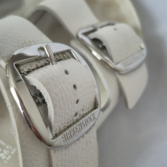 BIRKENSTOCK Arizona Big Buckle White Leather Sandal - Picture 7 of 9